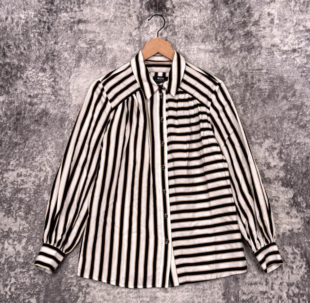 Anthropologie Shirt XS Womens Maeve Silky Striped Button Down Blouse